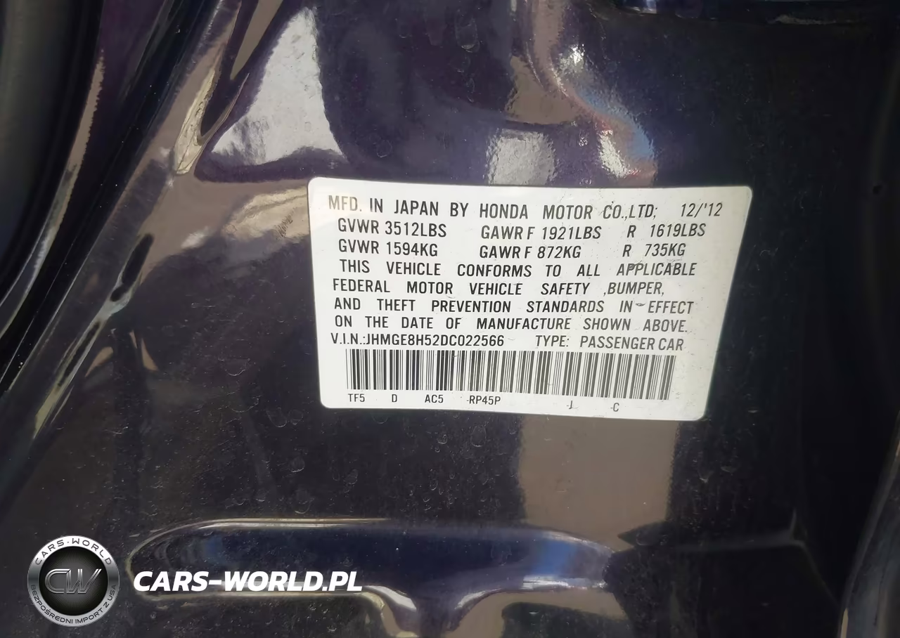 2013 Honda Fit Sport VIN:JHMGE8H52DC022566 - 9