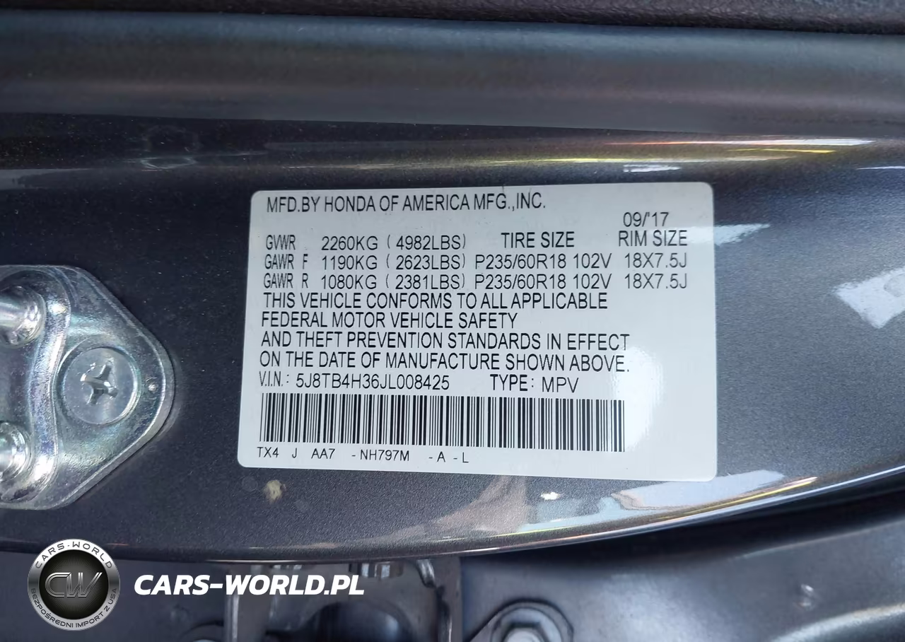 2018 Acura Rdx Acurawatch Plus Package VIN:5J8TB4H36JL008425 - 9