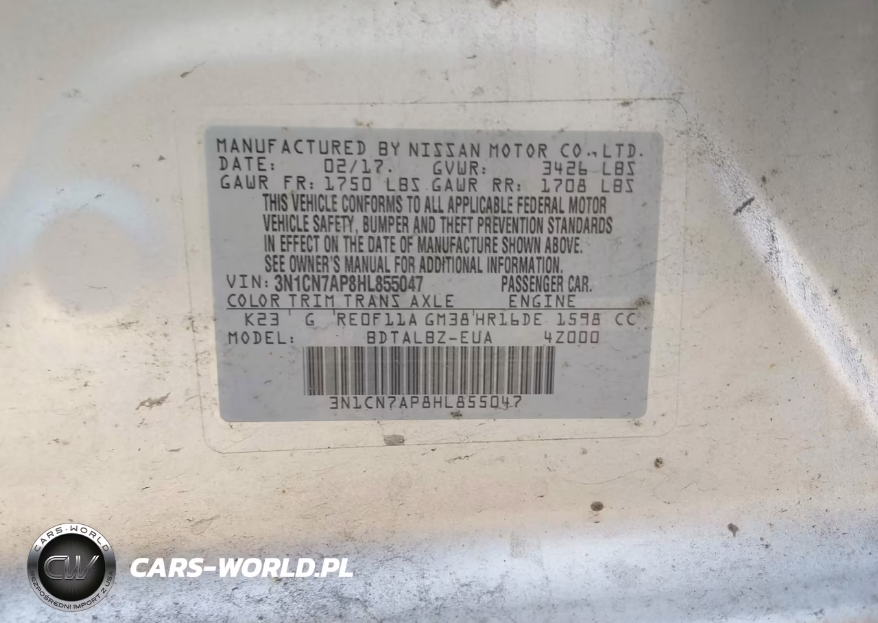 2017 Nissan Versa 1.6 Sv VIN:3N1CN7AP8HL855047 - 9