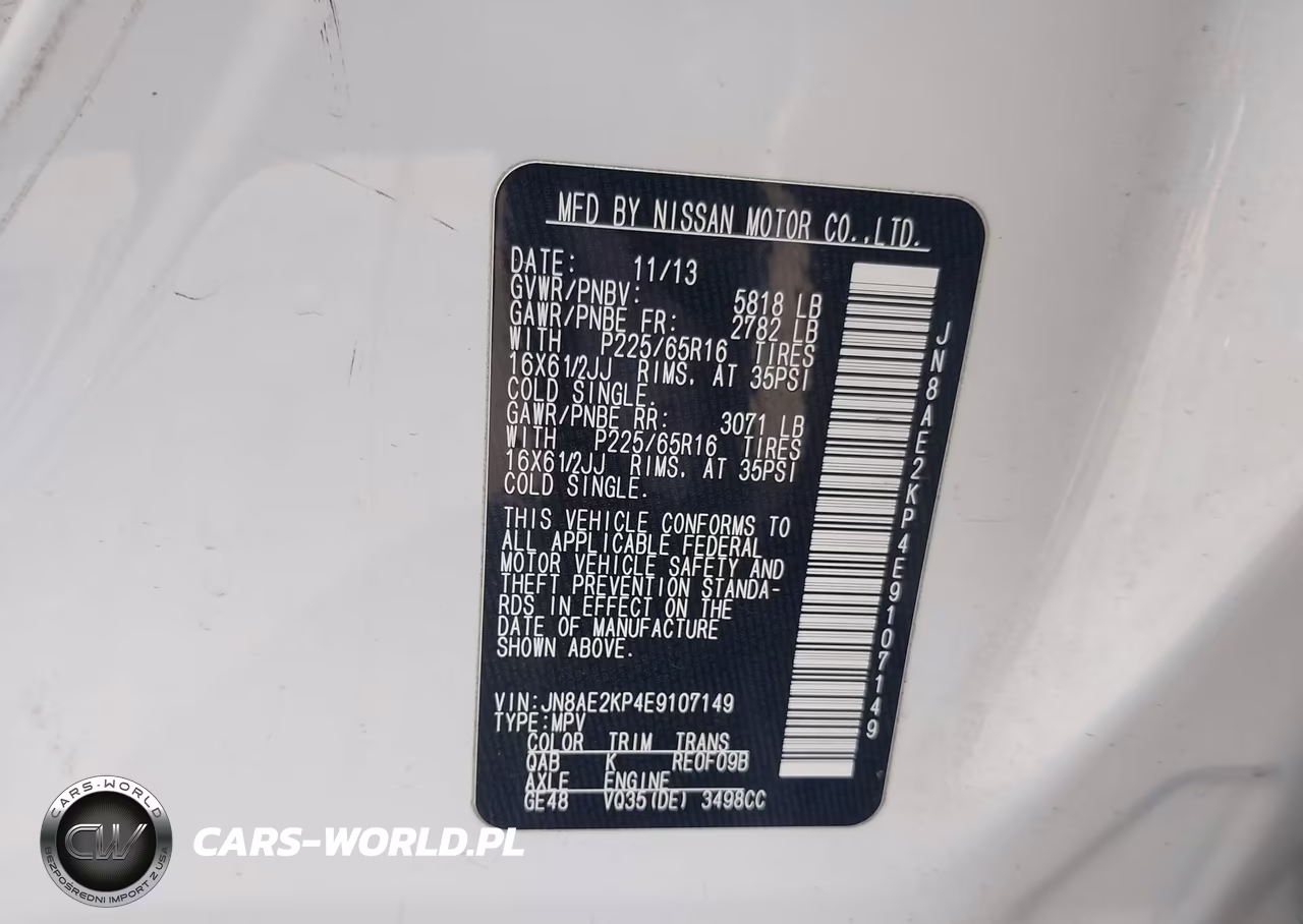 2014 Nissan Quest S VIN:JN8AE2KP4E9107149 - 9