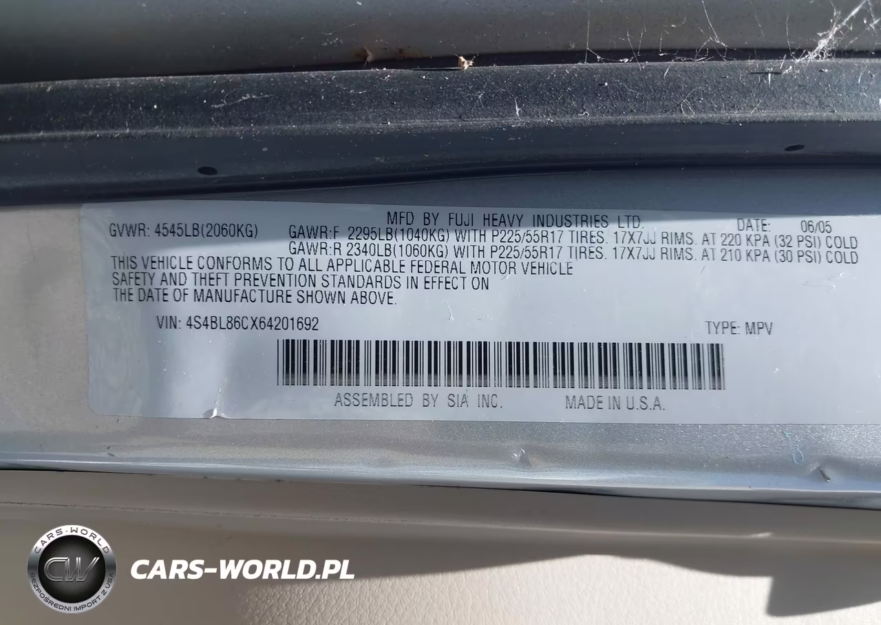 2006 Subaru Legacy Outback 3.0R Ll Bean VIN:4S4BL86CX64201692 - 9
