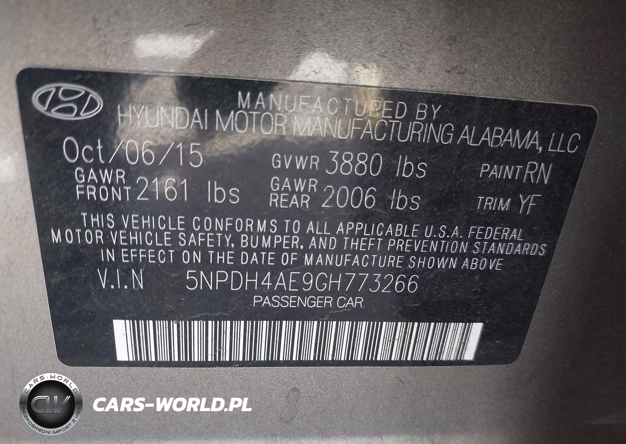 2016 Hyundai Elantra Se VIN:5NPDH4AE9GH773266 - 9