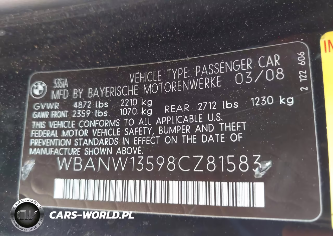 2008 BMW 535I VIN:WBANW13598CZ81583 - 9