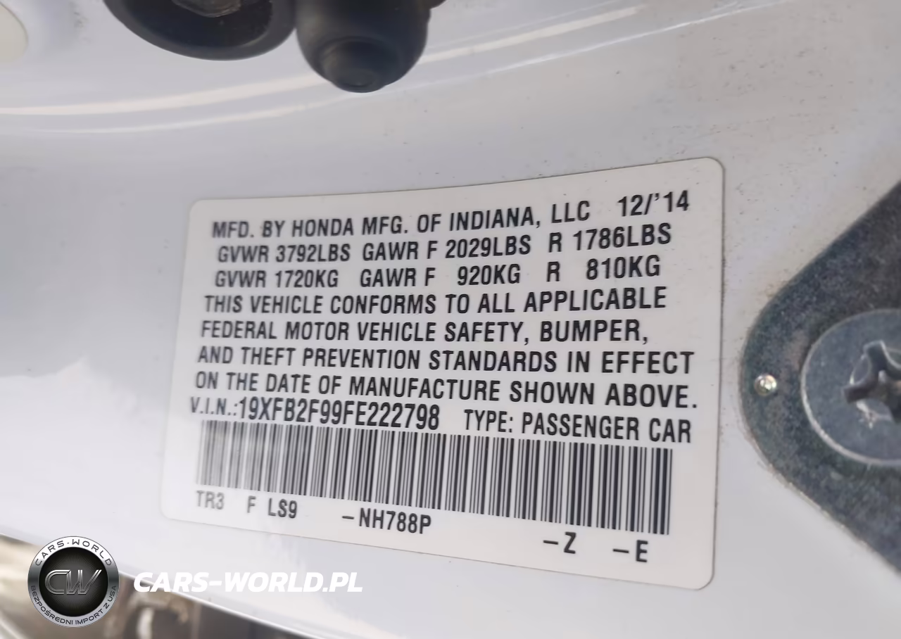 2015 Honda Civic Ex-L VIN:19XFB2F99FE222798 - 9