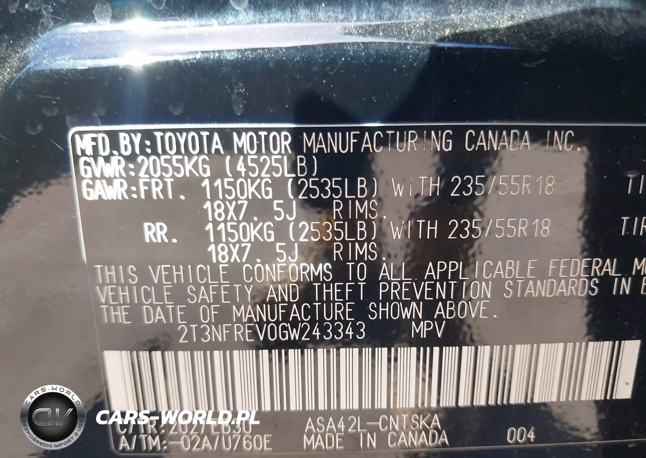2016 Toyota Rav4 Se VIN:2T3NFREV0GW243343 - 9