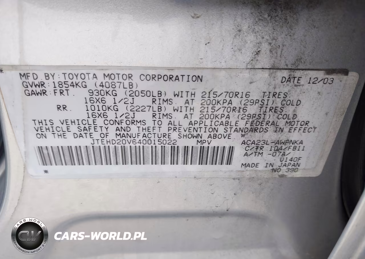 2004 Toyota Rav4 VIN:JTEHD20V640015022 - 9