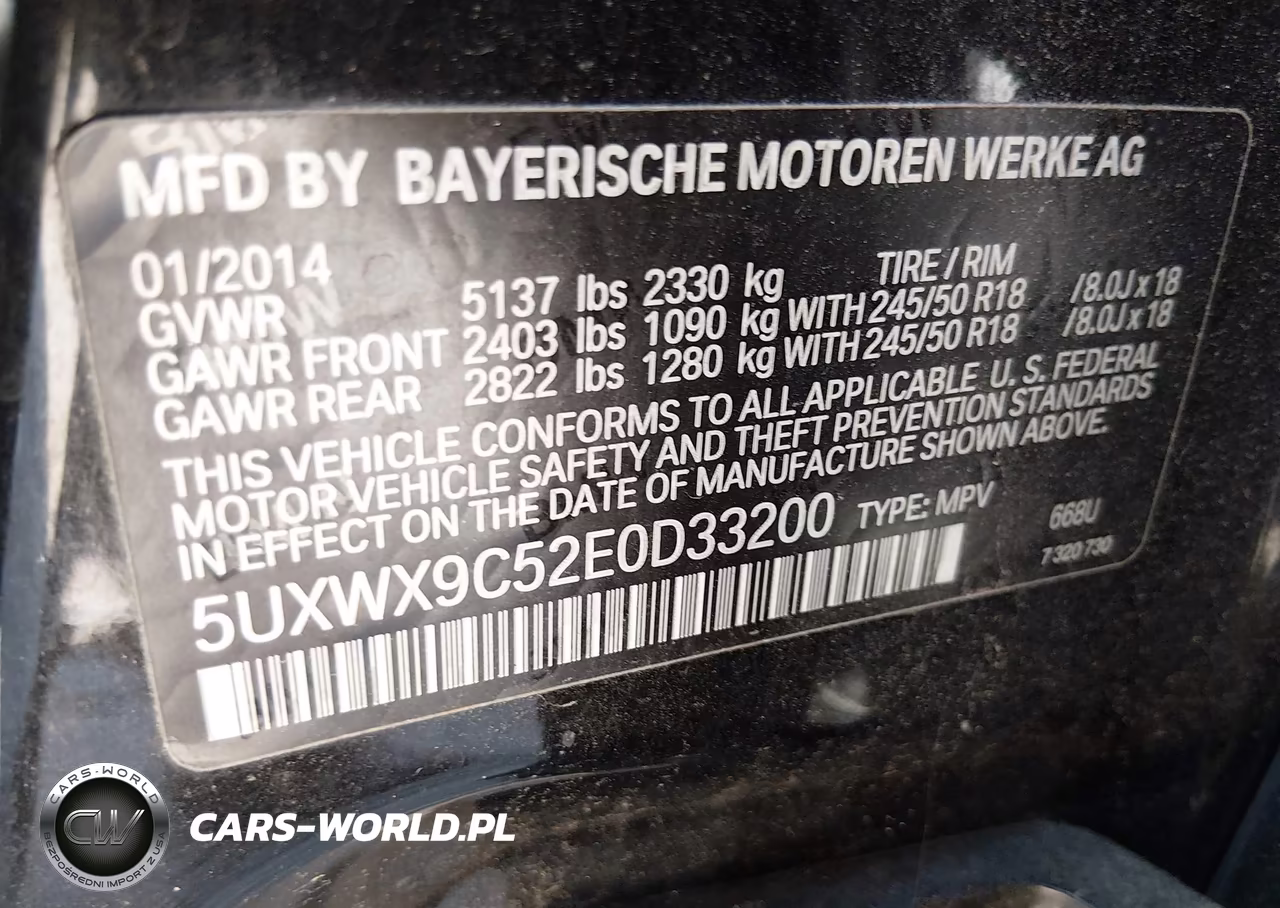 2014 BMW X3 xDrive28I VIN:5UXWX9C52E0D33200 - 9
