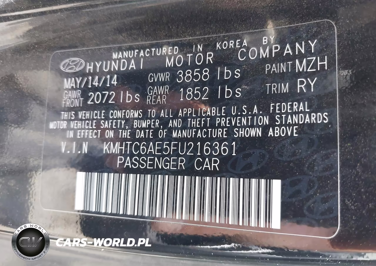 2015 Hyundai Veloster Turbo VIN:KMHTC6AE5FU216361 - 9