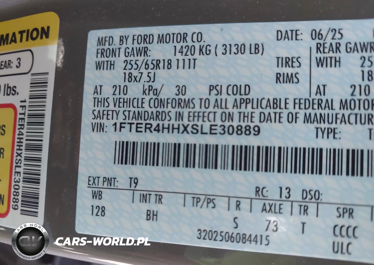 2025 Ford Ranger Xlt VIN:1FTER4HHXSLE30889 - 9