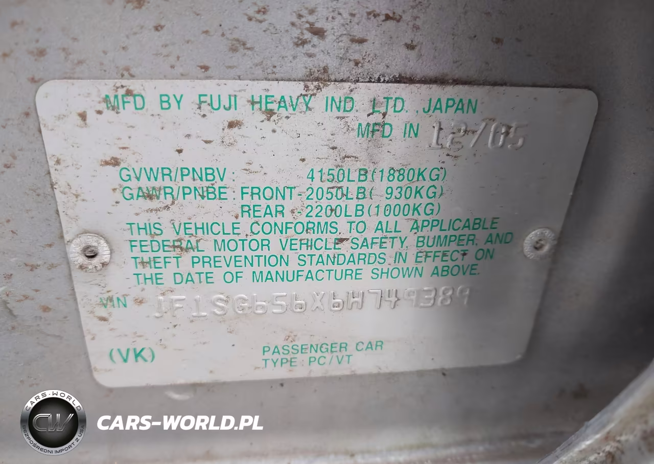 2006 Subaru Forester 2.5X VIN:JF1SG656X6H749389 - 9