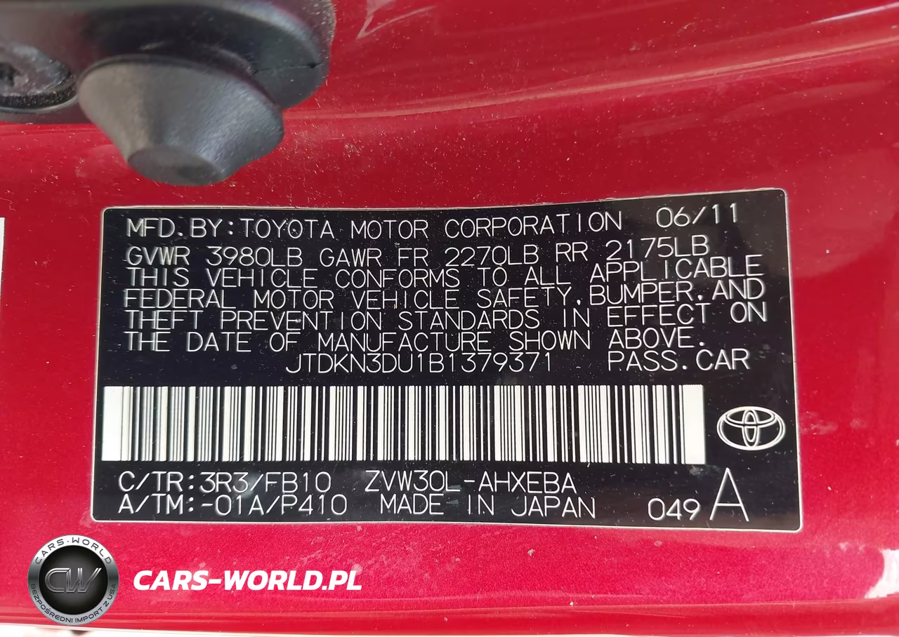 2011 Toyota Prius Two VIN:JTDKN3DU1B1379371 - 9