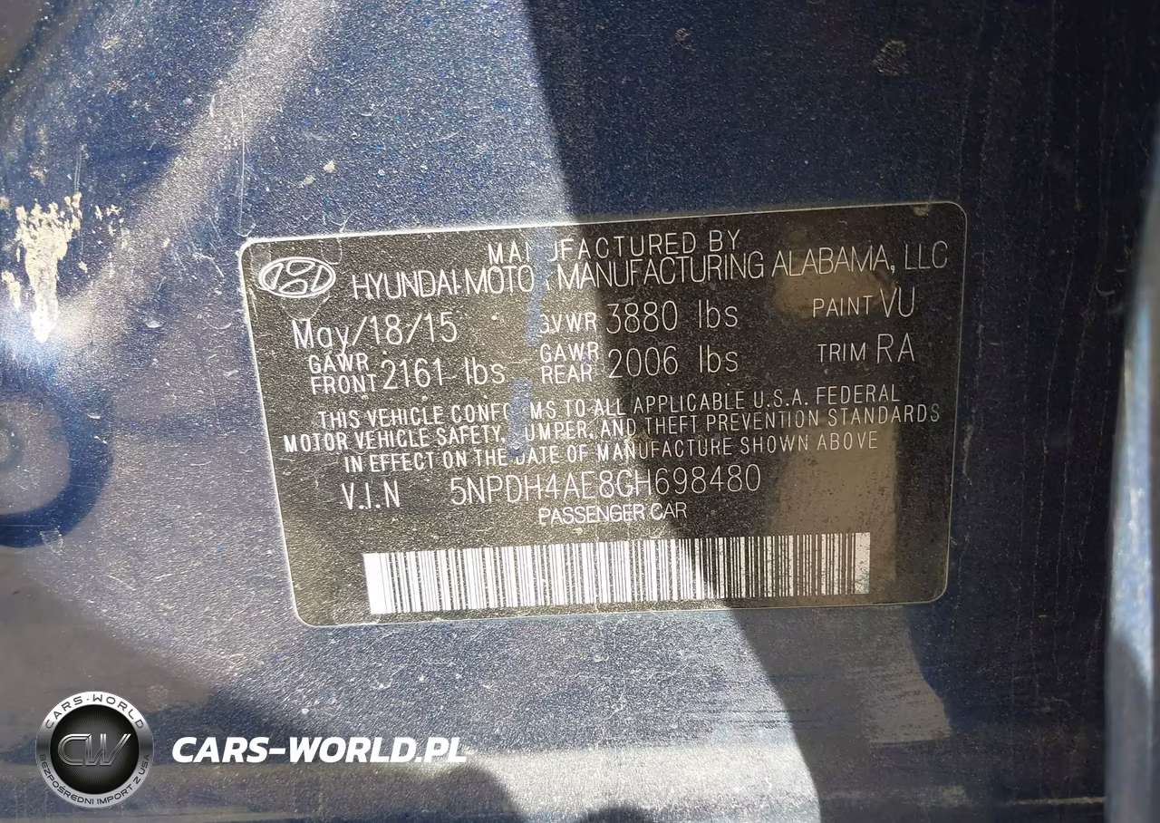 2016 Hyundai Elantra Se VIN:5NPDH4AE8GH698480 - 9