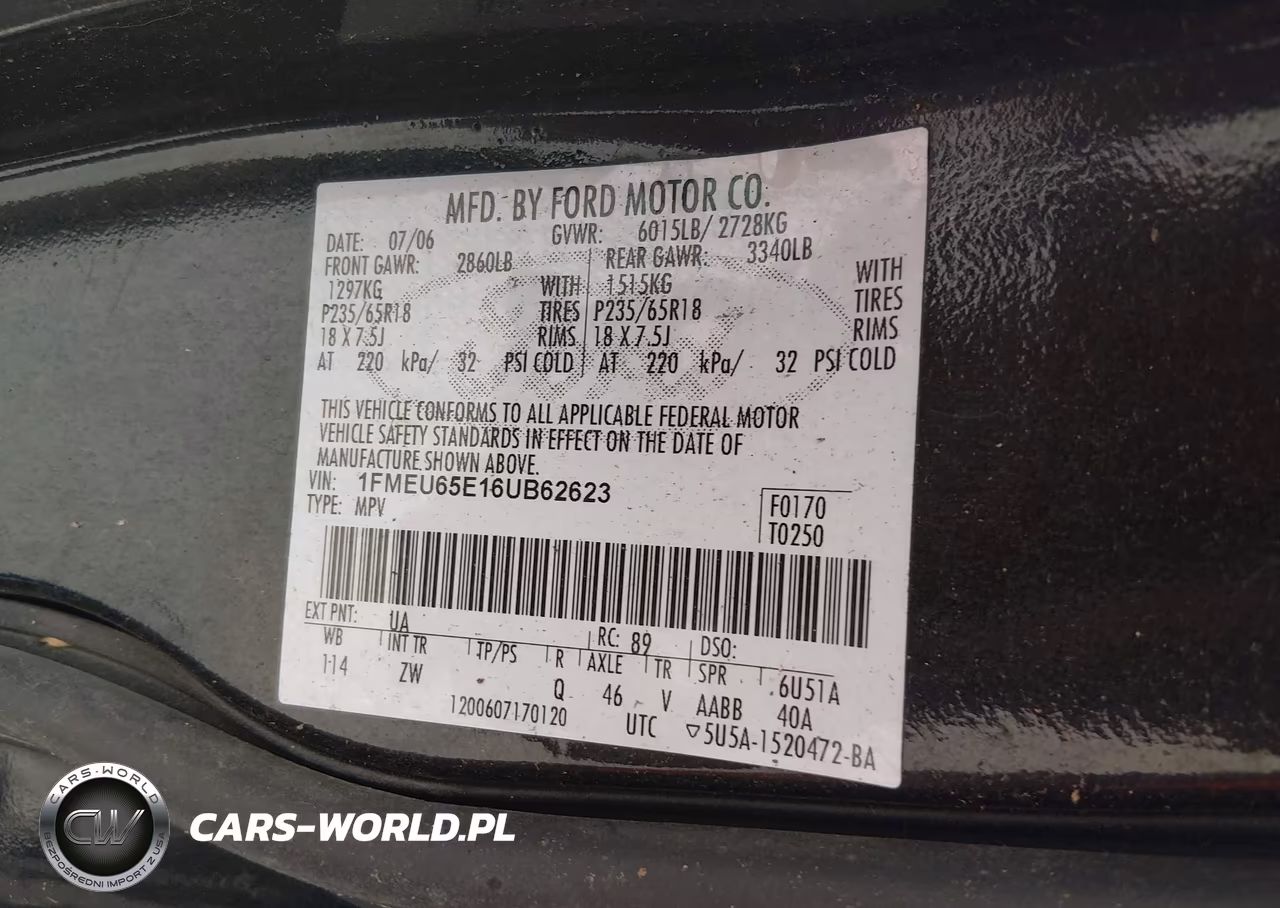 2006 Ford Explorer Limited VIN:1FMEU65E16UB62623 - 9