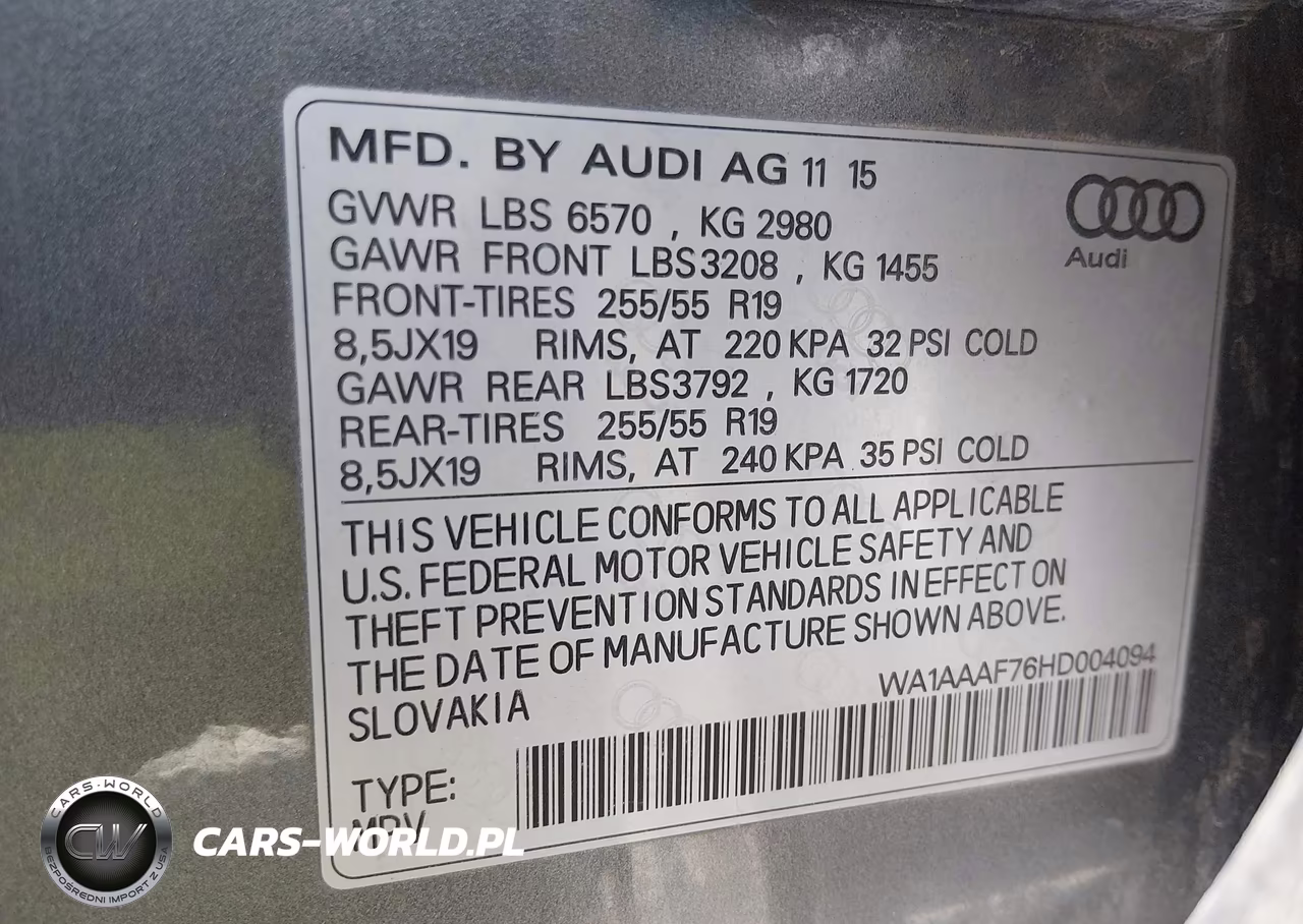 2017 Audi Q7 3.0T Premium VIN:WA1AAAF76HD004094 - 9