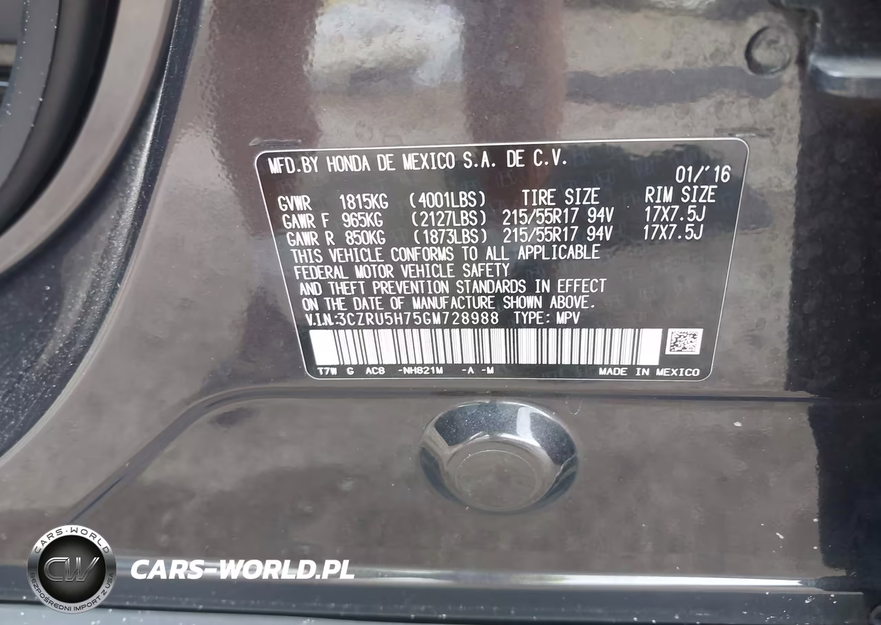 2016 Honda Hr-V Ex-L VIN:3CZRU5H75GM728988 - 9