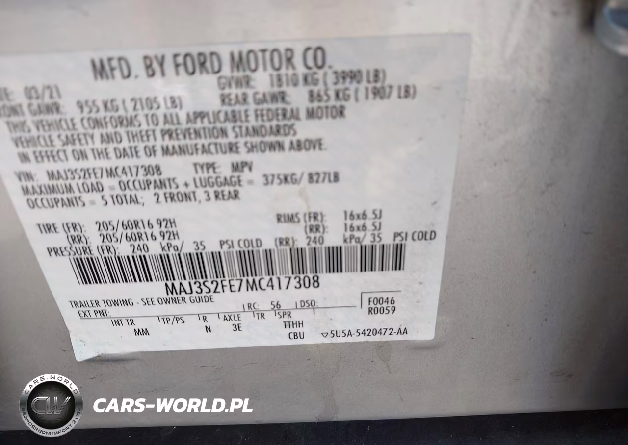 2021 Ford Ecosport S VIN:MAJ3S2FE7MC417308 - 9