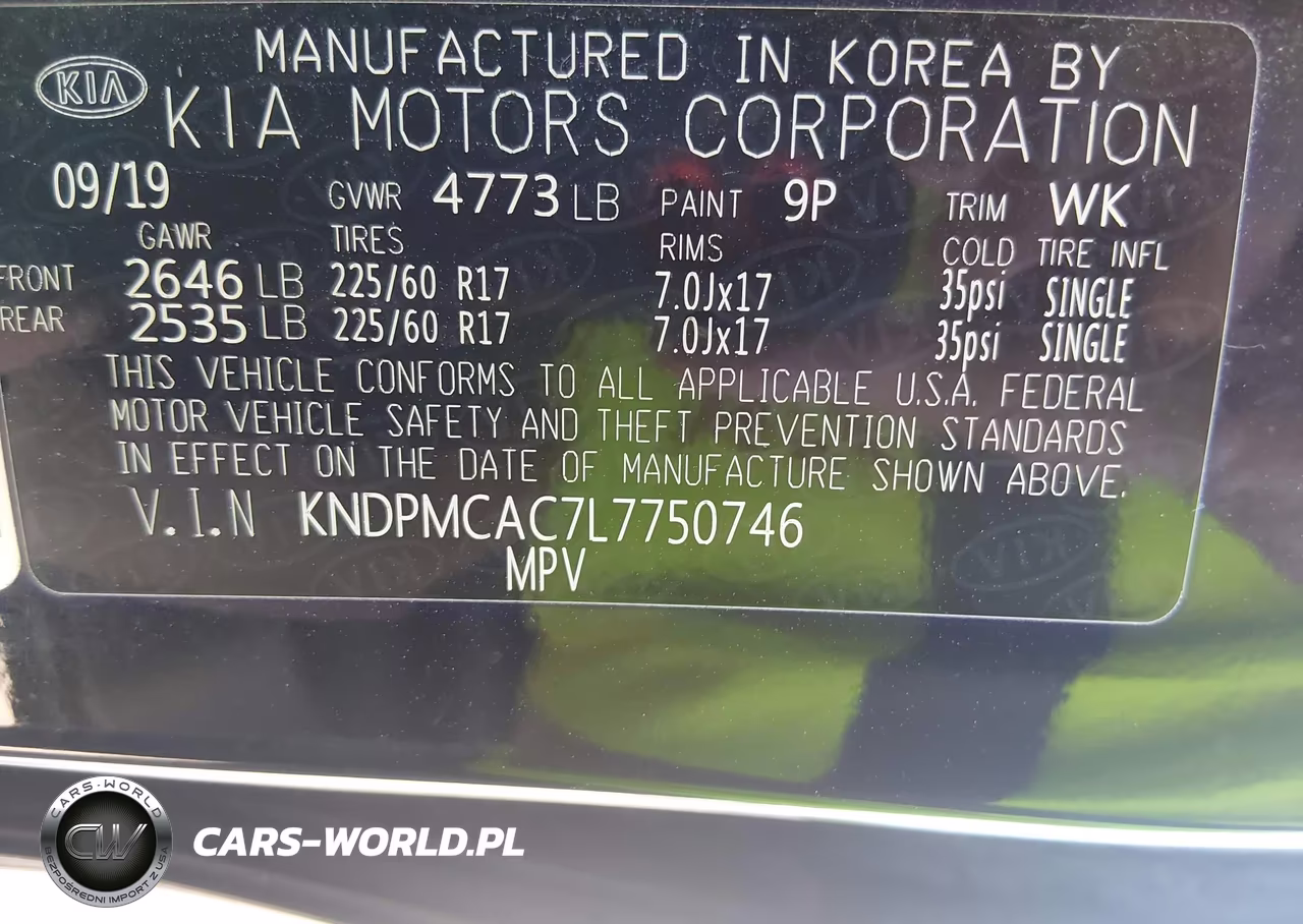 2020 Kia Sportage Lx VIN:KNDPMCAC7L7750746 - 9