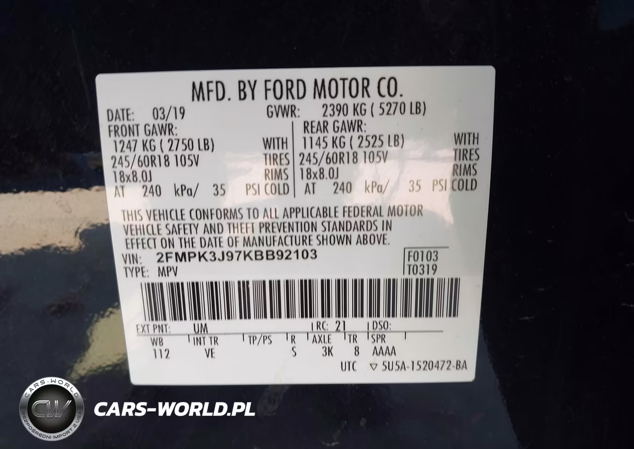 2019 Ford Edge Sel VIN:2FMPK3J97KBB92103 - 9