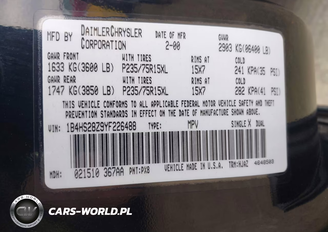 2000 Dodge Durango VIN:1B4HS28Z9YF226488 - 9