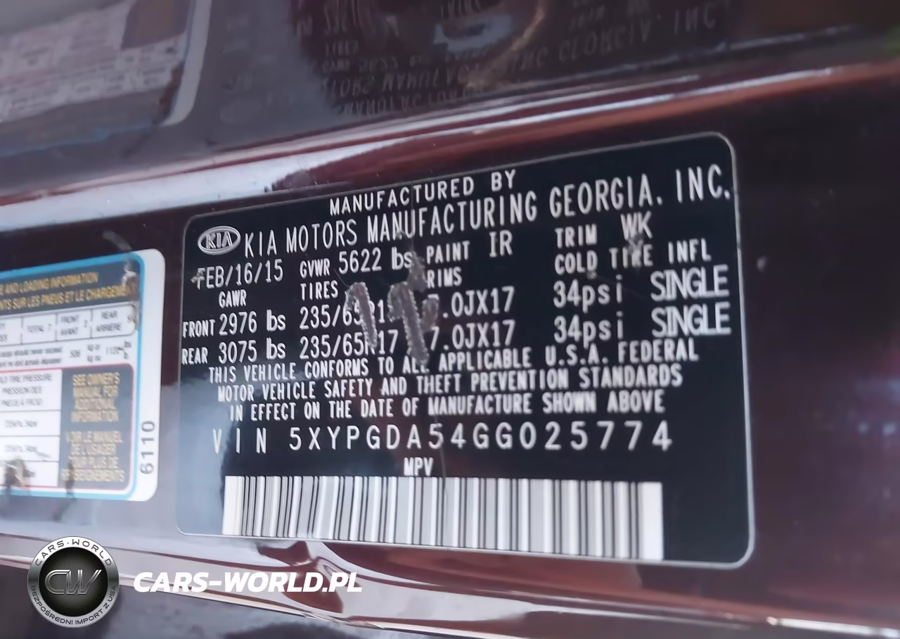 2016 Kia Sorento 3.3L Lx VIN:5XYPGDA54GG025774 - 9