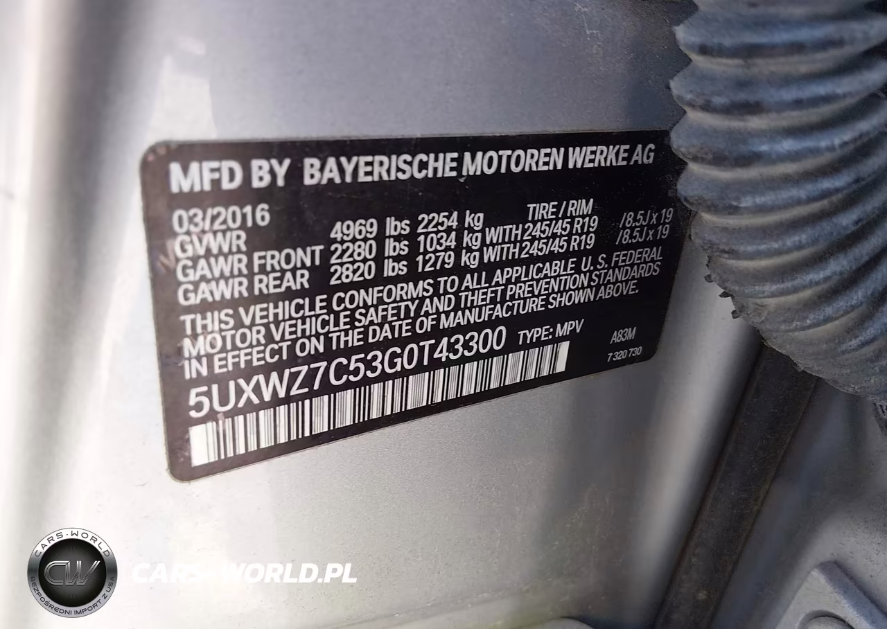 2016 BMW X3 Sdrive28I VIN:5UXWZ7C53G0T43300 - 9