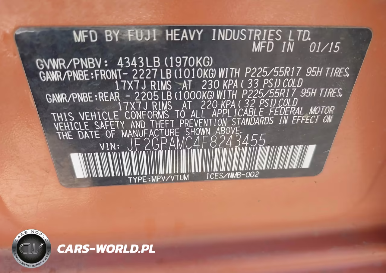2015 Subaru Xv Crosstrek 2.0I Limited VIN:JF2GPAMC4F8243455 - 9