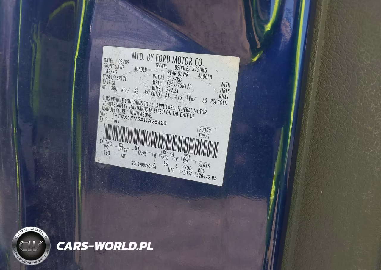 2010 Ford F-150 Xl W-Hd Payload Pkg-Xl W-Mid-Box Prep-Xlt W-Hd Payload Pkg-Xlt W-Mid-Box Prep VIN:1FTVX1EV5AKA26420 - 9