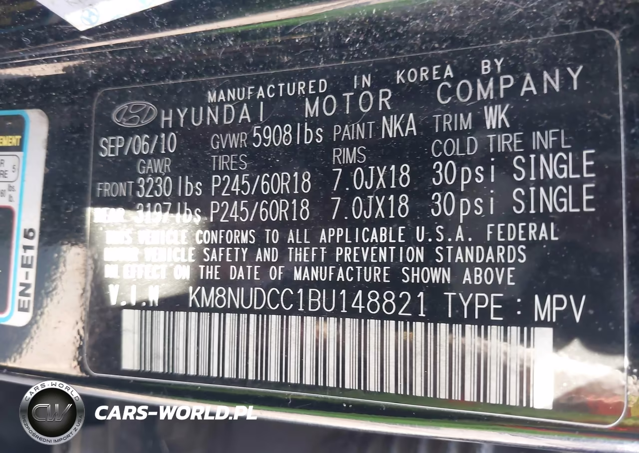 2011 Hyundai Veracruz Limited VIN:KM8NUDCC1BU148821 - 9