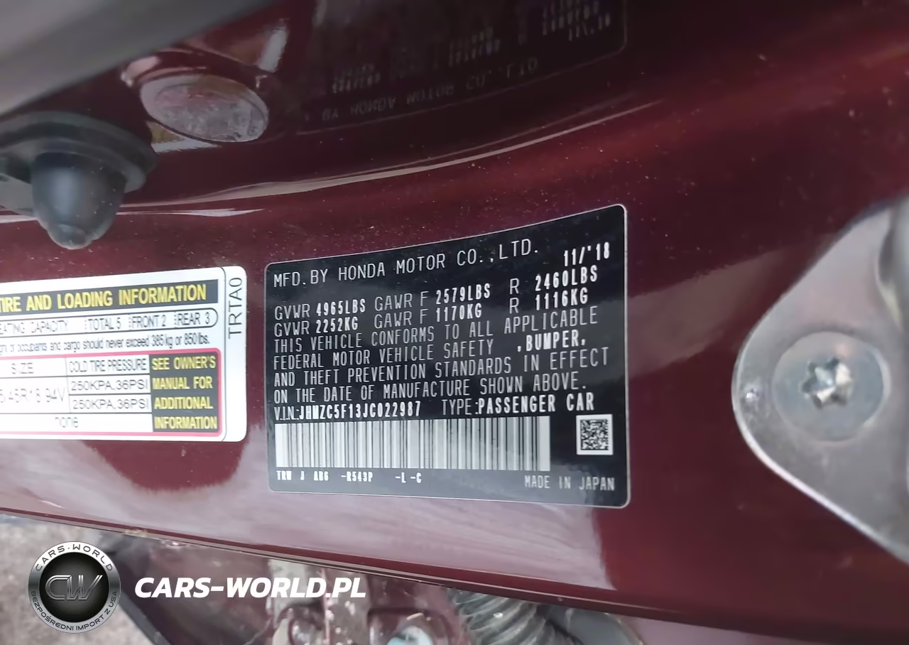 2018 Honda Clarity Plug-In Hybrid VIN:JHMZC5F13JC022987 - 9