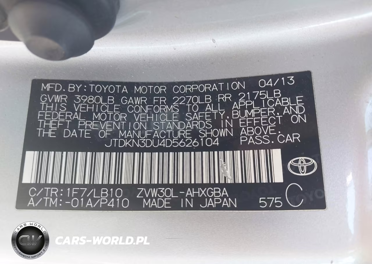 2013 Toyota Prius Five VIN:JTDKN3DU4D5626104 - 9