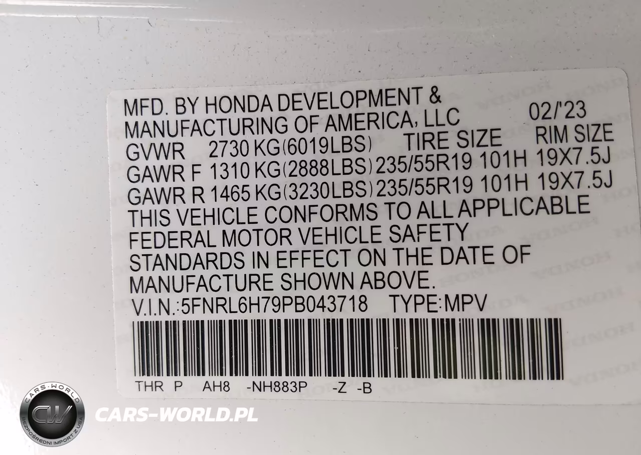 2023 Honda Odyssey Sport VIN:5FNRL6H79PB043718 - 9