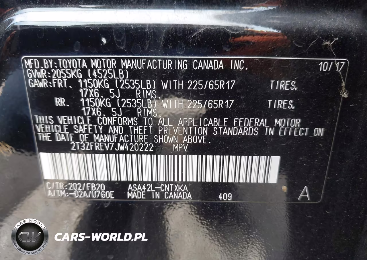 2018 Toyota Rav4 Le VIN:2T3ZFREV7JW420222 - 9