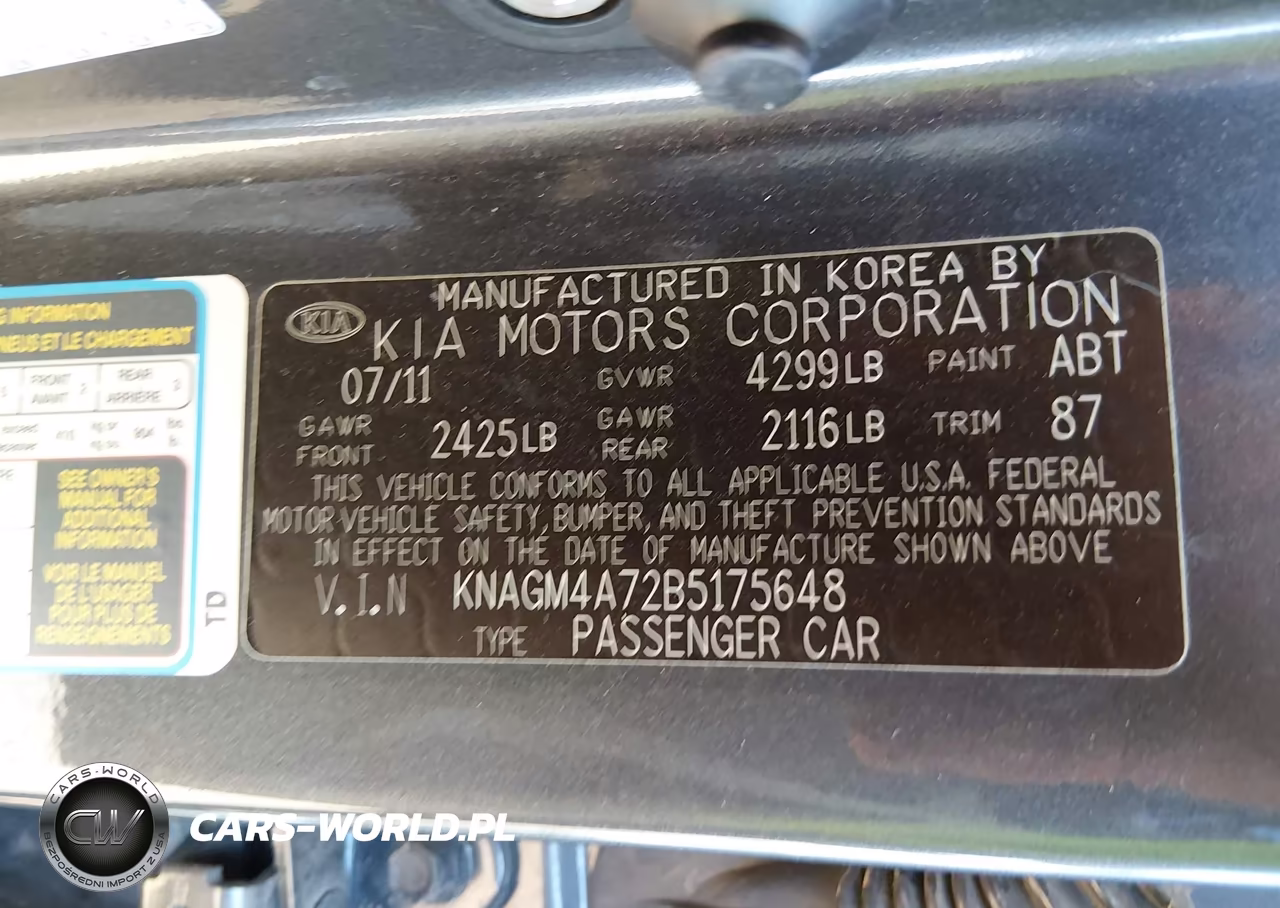 2011 Kia Optima Lx VIN:KNAGM4A72B5175648 - 9
