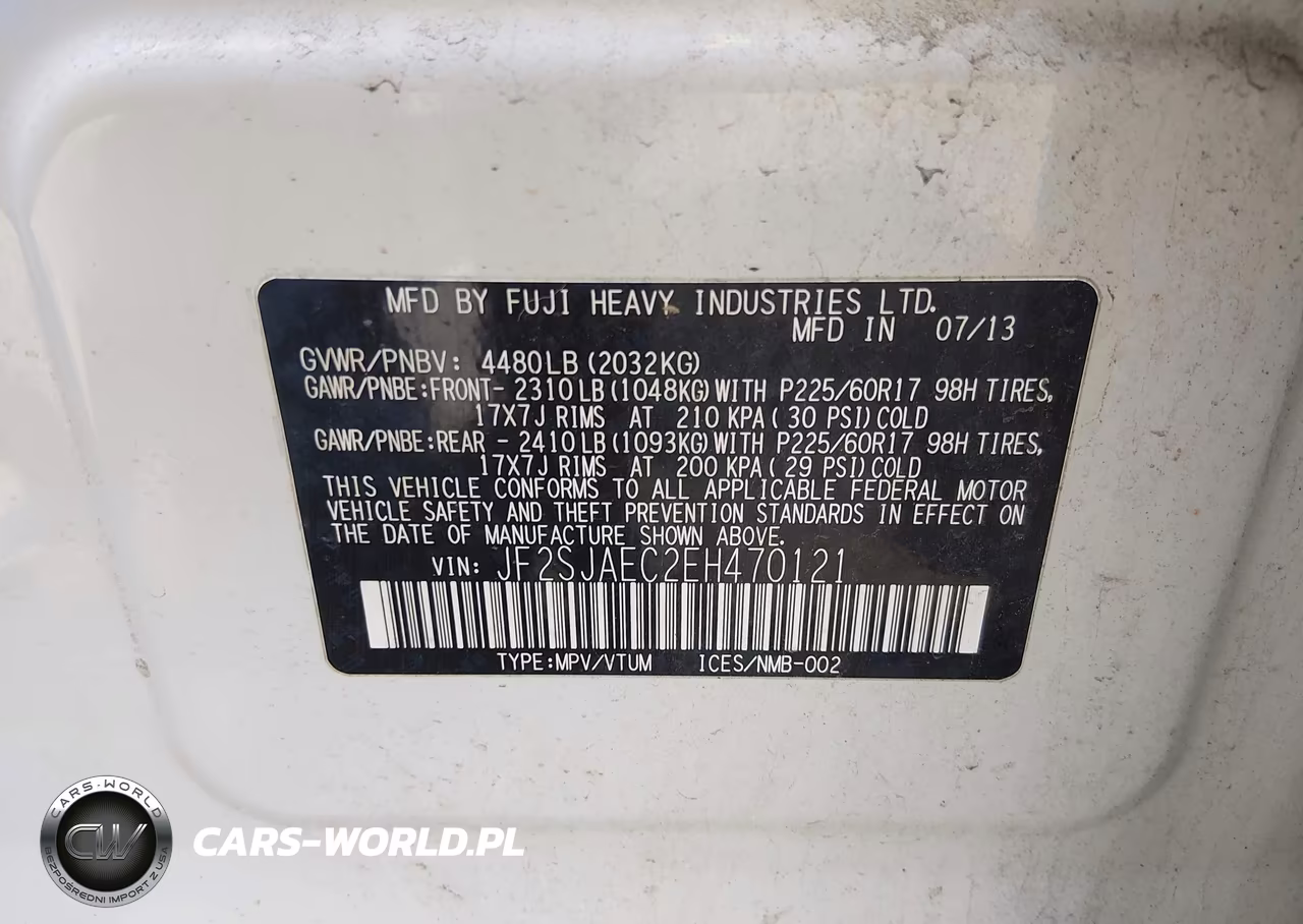 2014 Subaru Forester 2.5I Premium VIN:JF2SJAEC2EH470121 - 9