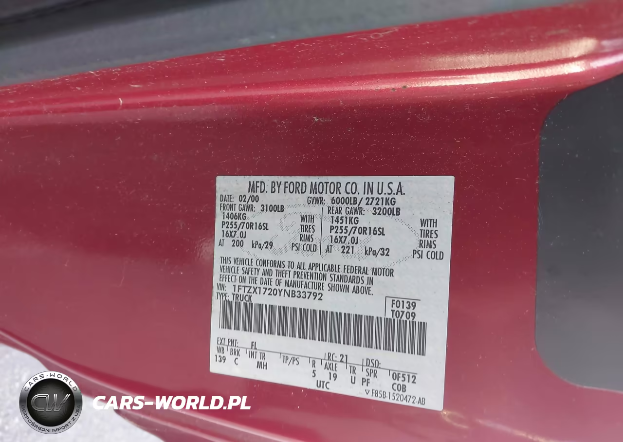2000 Ford F-150 Work Series-Xl-Xlt VIN:1FTZX1720YNB33792 - 9