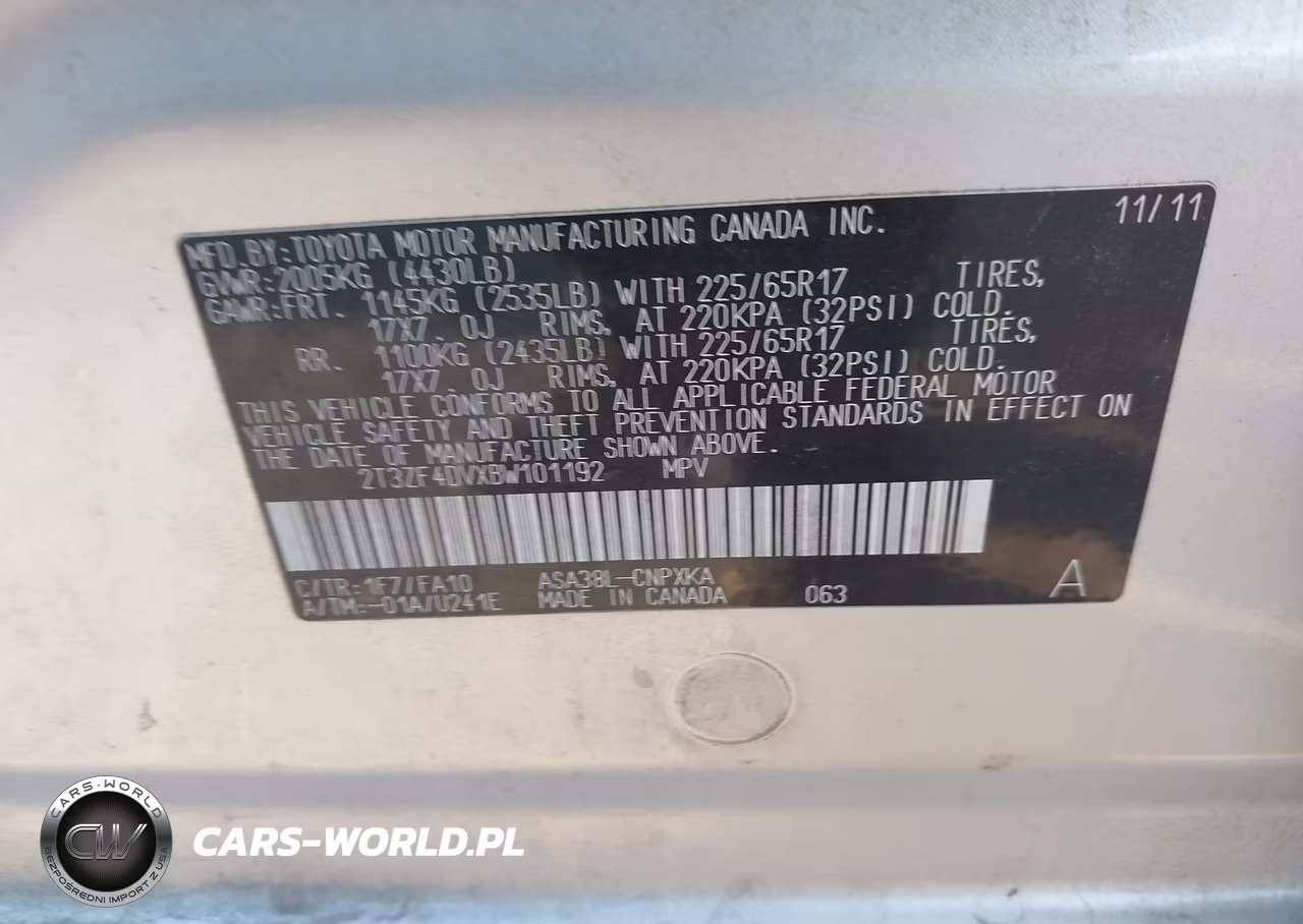 2011 Toyota Rav4 VIN:2T3ZF4DVXBW101192 - 9