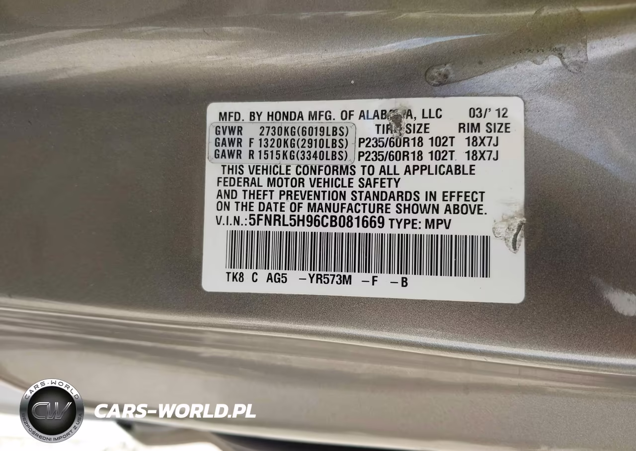 2012 Honda Odyssey Touring-Touring Elite VIN:5FNRL5H96CB081669 - 9