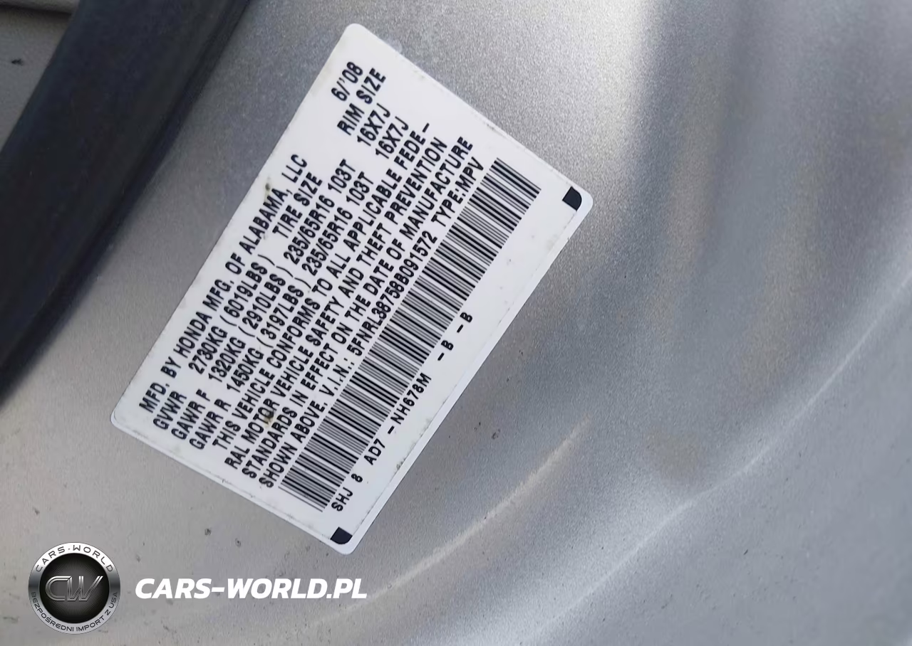 2008 Honda Odyssey Ex-L VIN:5FNRL38758B091572 - 9