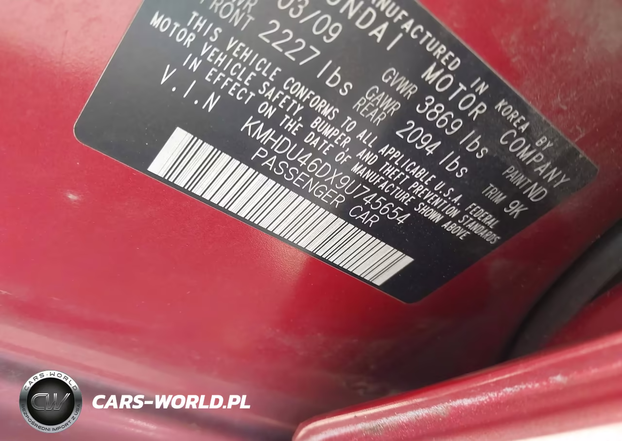 2009 Hyundai Elantra Gls VIN:KMHDU46DX9U745654 - 9