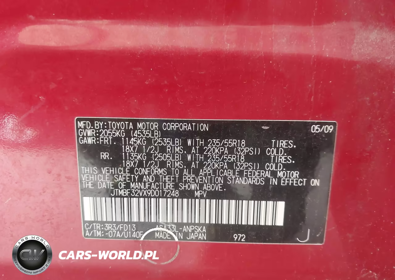 2009 Toyota Rav4 Sport VIN:JTMBF32VX9D017248 - 9