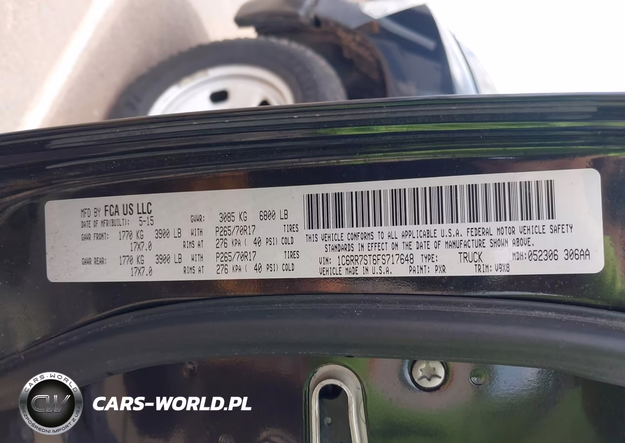 2015 Ram 1500 Tradesman VIN:1C6RR7ST6FS717648 - 9