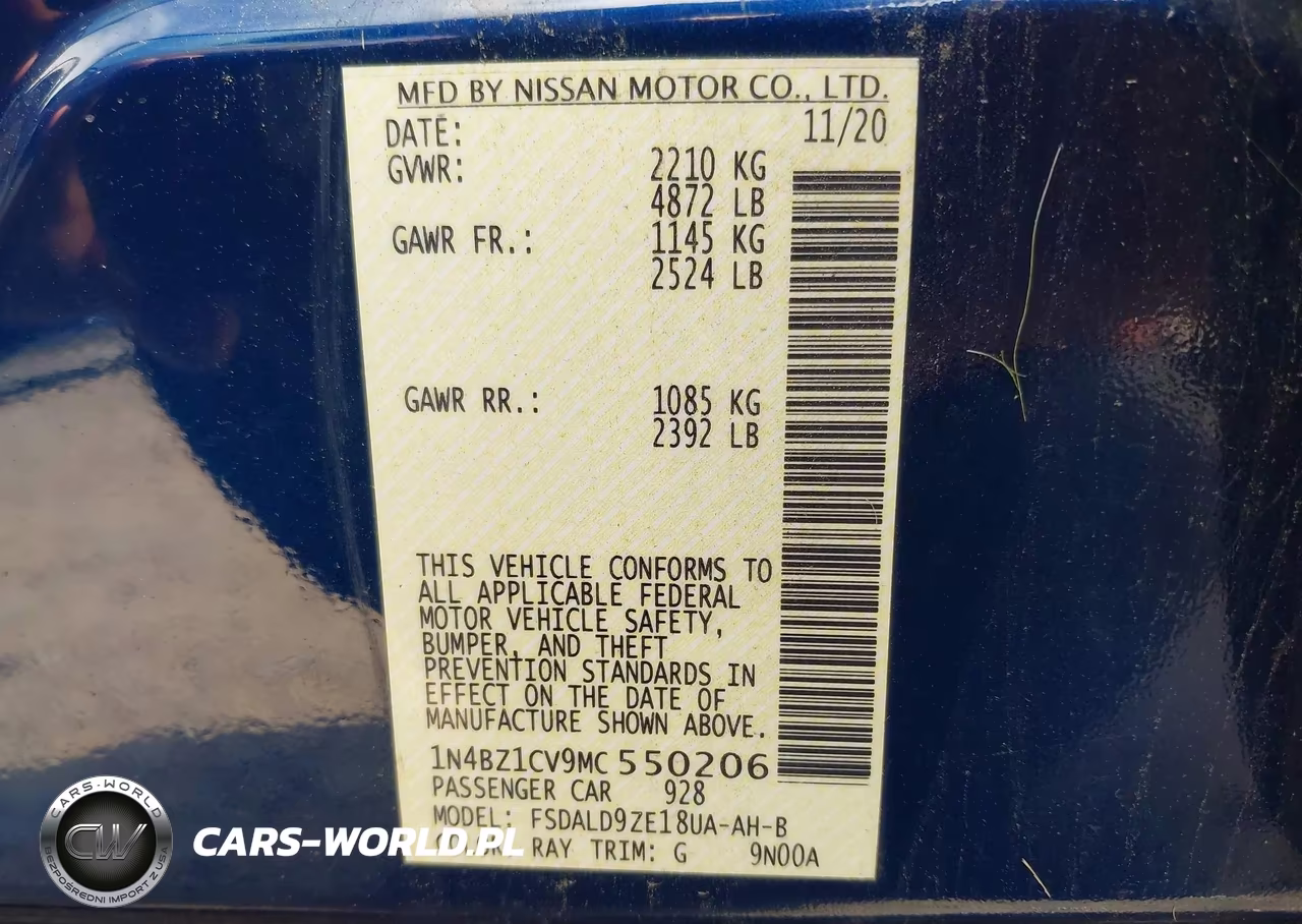 2021 Nissan Leaf Sv Plus 62 Kwh VIN:1N4BZ1CV9MC550206 - 9