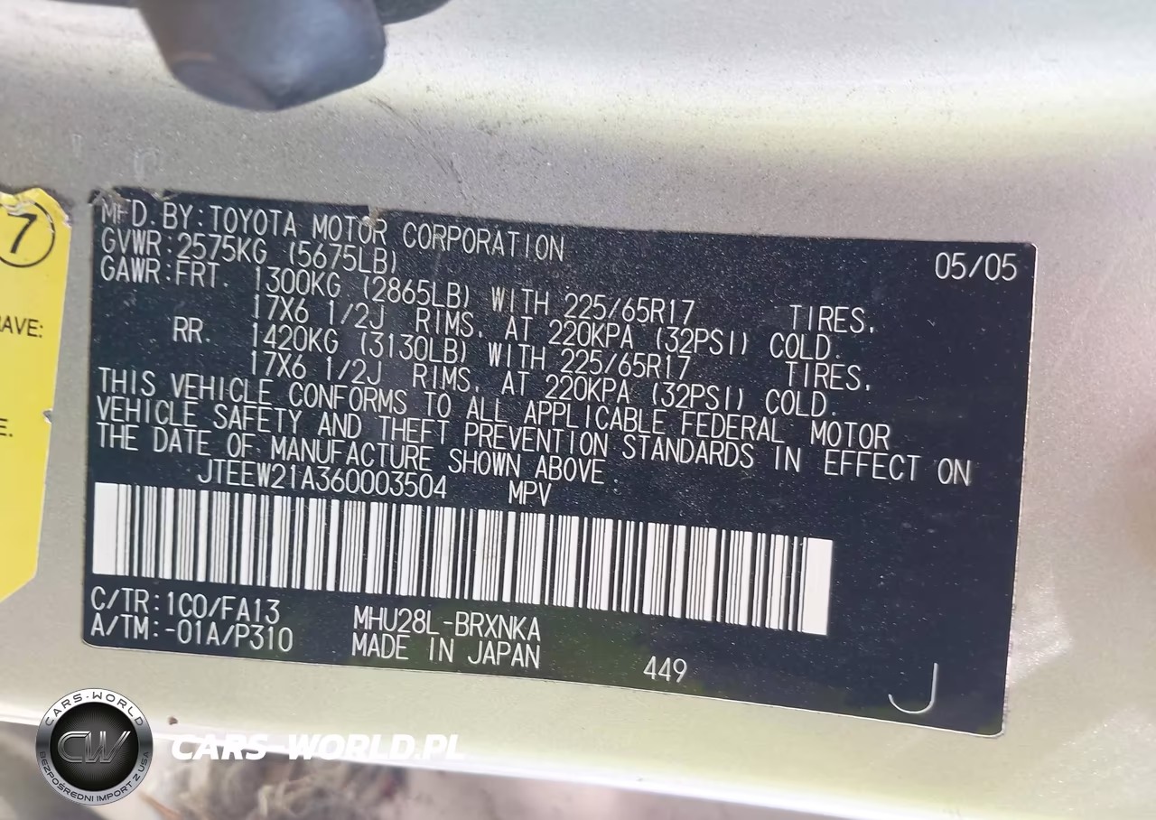 2006 Toyota Highlander Hybrid V6 VIN:JTEEW21A360003504 - 9