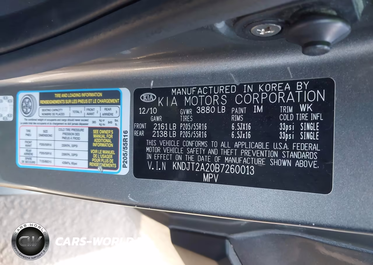2011 Kia Soul + VIN:KNDJT2A20B7260013 - 9