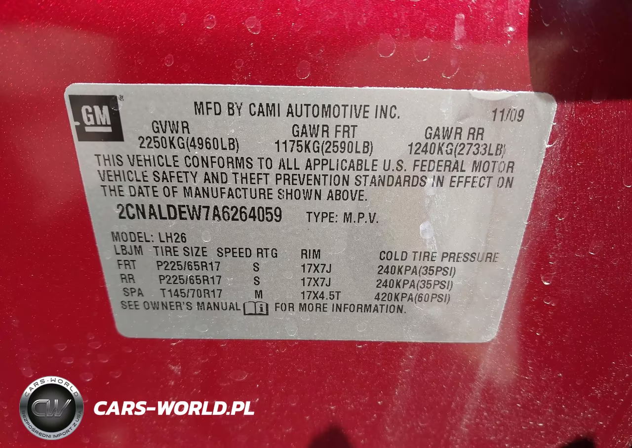 2010 Chevrolet Equinox Lt VIN:2CNALDEW7A6264059 - 9