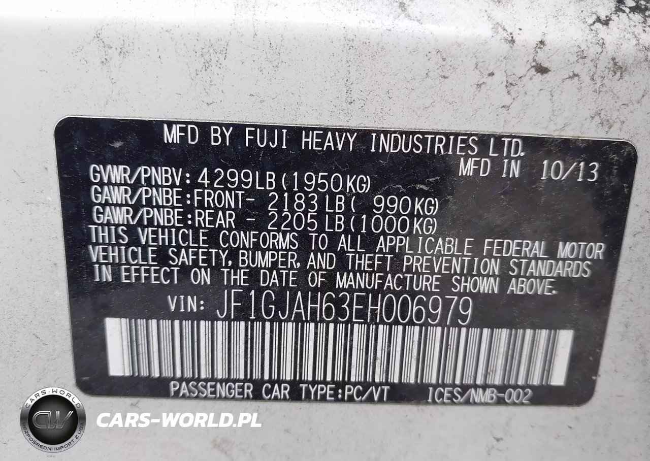 2014 Subaru Impreza 2.0I Limited VIN:JF1GJAH63EH006979 - 9
