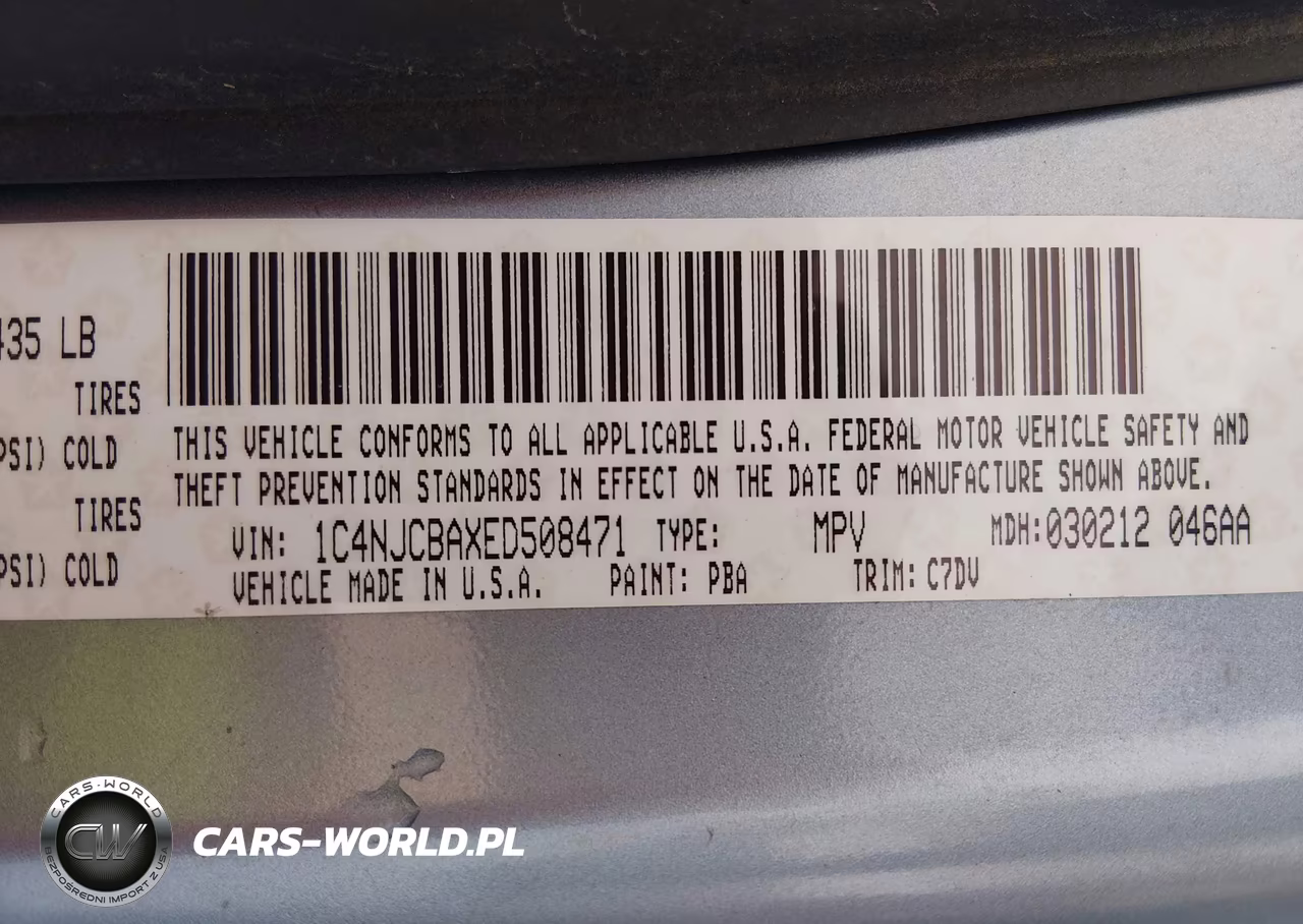 2014 Jeep Compass Sport VIN:1C4NJCBAXED508471 - 9