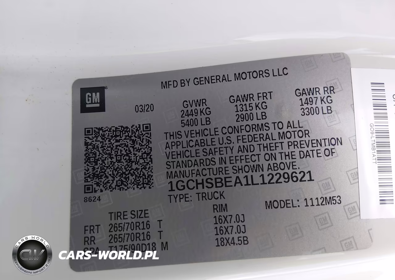 2020 Chevrolet Colorado 2Wd Long Box Wt VIN:1GCHSBEA1L1229621 - 9