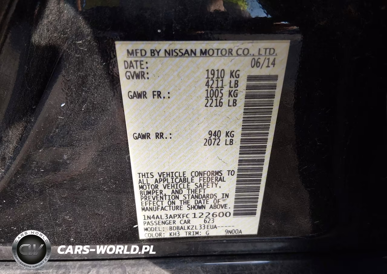 2015 Nissan Altima 2.5 Sv VIN:1N4AL3APXFC122600 - 9
