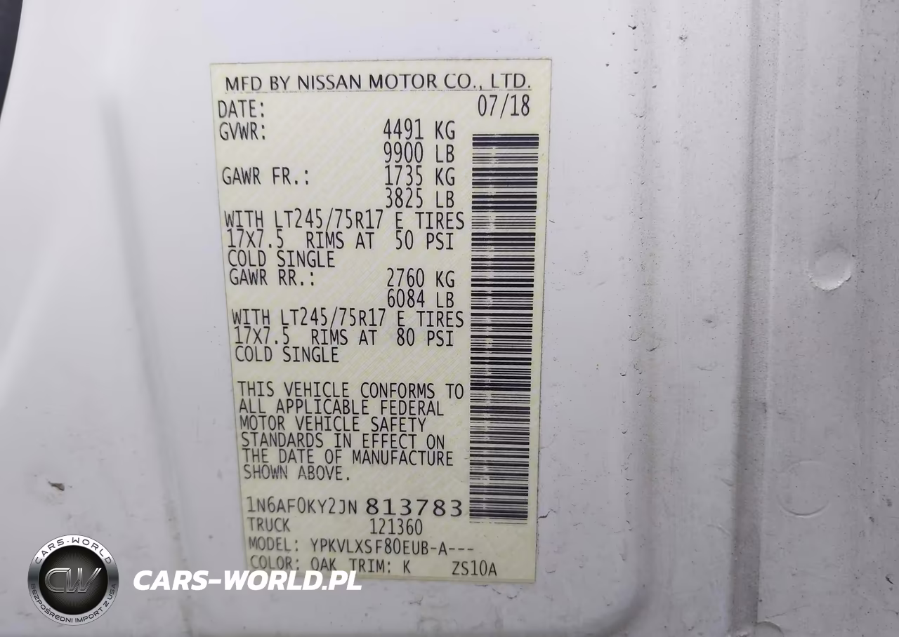 2018 Nissan Nv Cargo Nv3500 Hd Sv V8 VIN:1N6AF0KY2JN813783 - 9